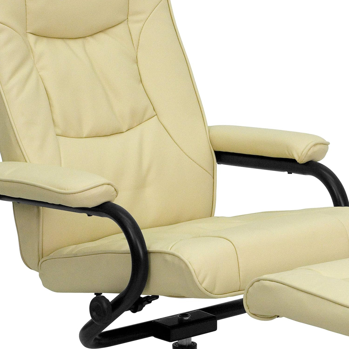 Cream Leathersoft Recliner/Ottoman H1179