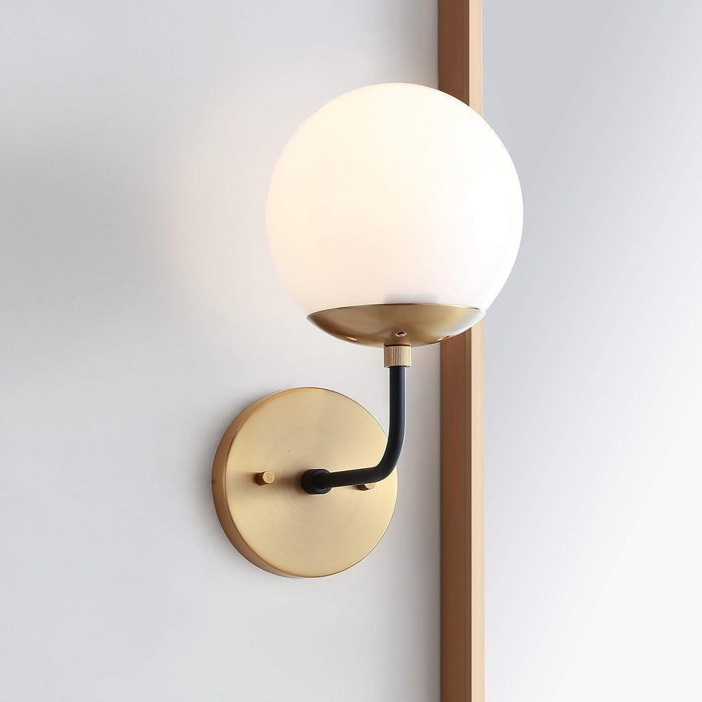 Brass Gold and Black Wall Sconce I5011