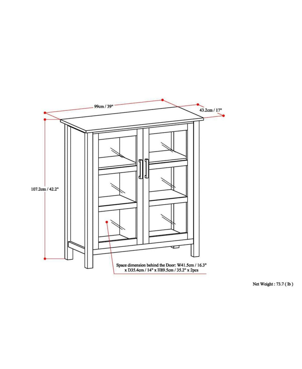 Dark Walnut Brown Storage Cabinet G6494