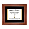 Single Diploma Frame with Double Matting for 15x22 x 12x22 Tall Diploma with Walnut 2x22 Frame Y5877
