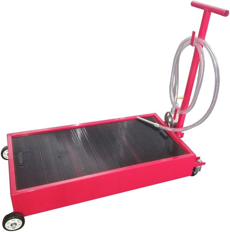 Red 20 Gallon Oil Drain Pan with Pump and 8' Hose O5549