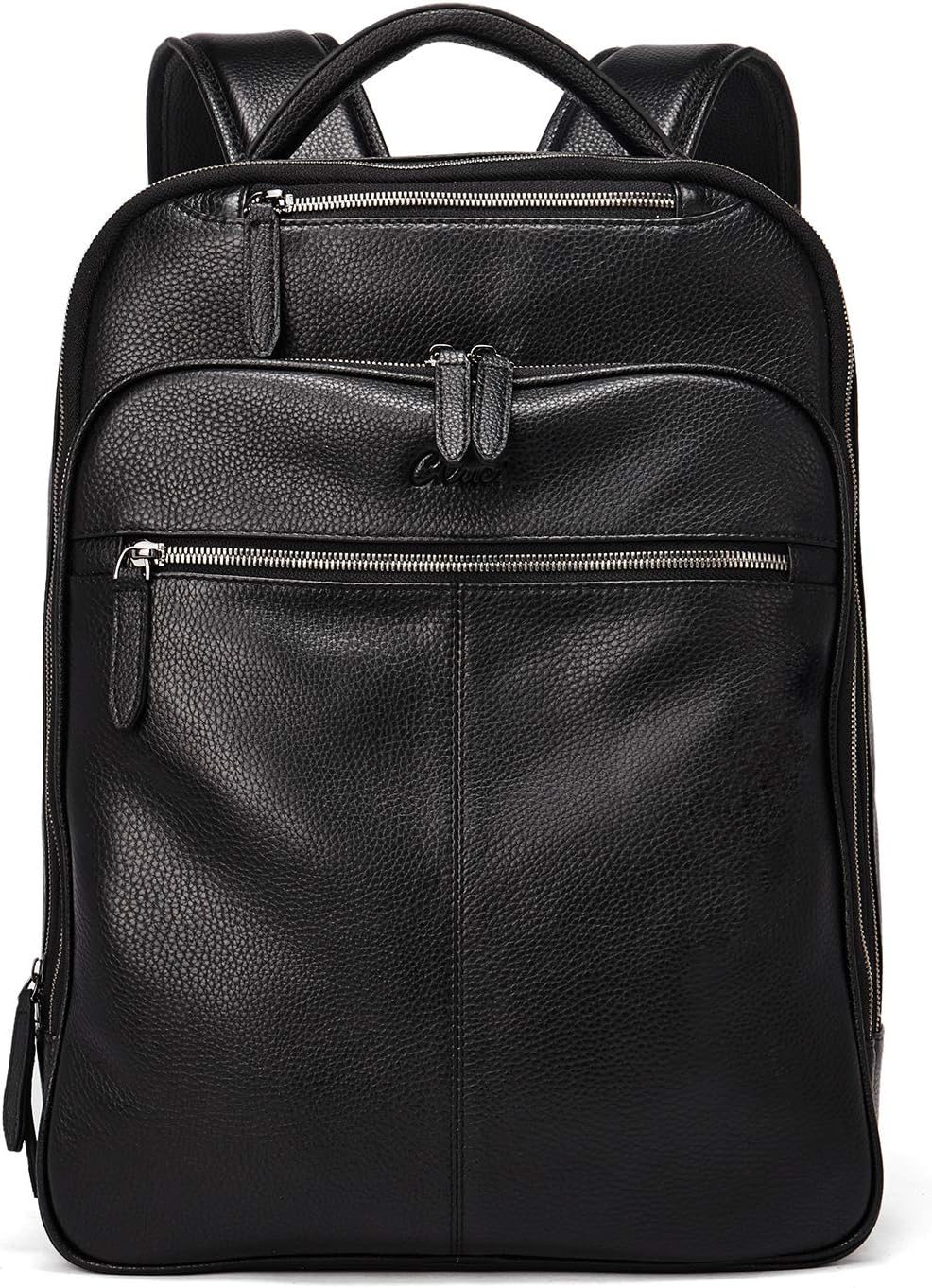 Genuine Leather Laptop Backpack Black U6248