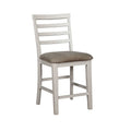 White and Beige Wooden Counter Height Dining Side Chairs, Set of 2 J662022