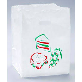Printed Take Out Bag with Square-Cut Top 16 x 12 1.75 mil, Pkg Qty 500 Q1862