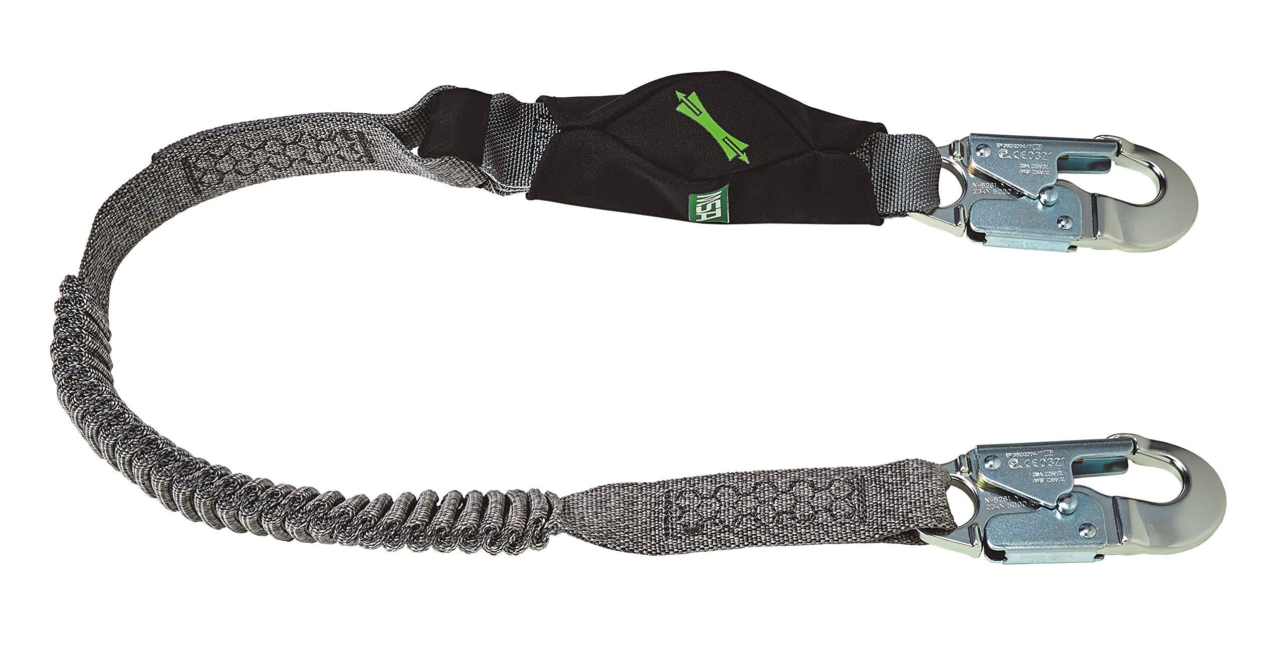 Shock-Absorbing Lanyard, Black/Gray Q64638