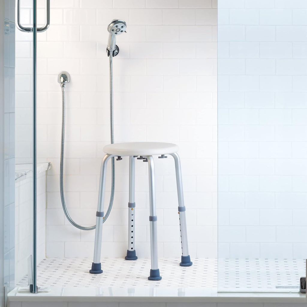 Aluminum Adjustable Shower Stool, 13 in Seat, 300 lb Weight Capacity, Pack of 2 J861986
