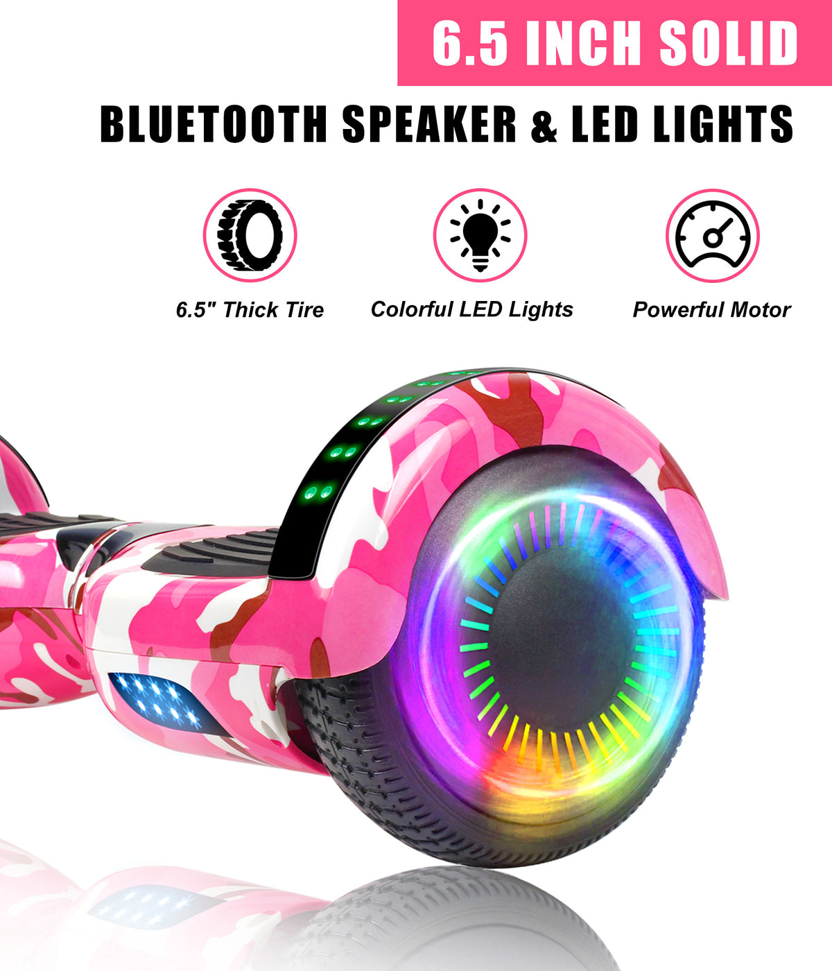 Camo Pink Hoverboard with Hoverkart Set O613