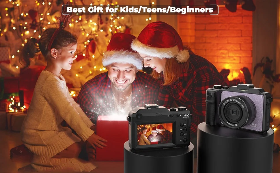 48MP 4K Digital Camera with Dual Cameras and 32GB Micro Card D5476