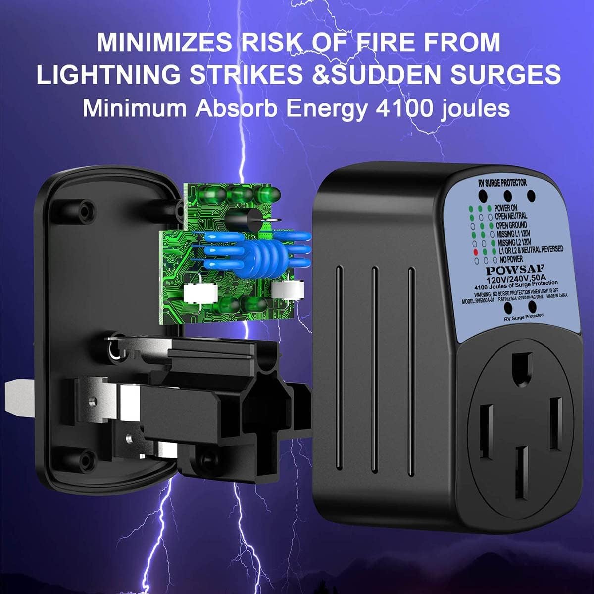 50 Amp RV Surge Protector, 4100 Joules, Pack of 2 M39941