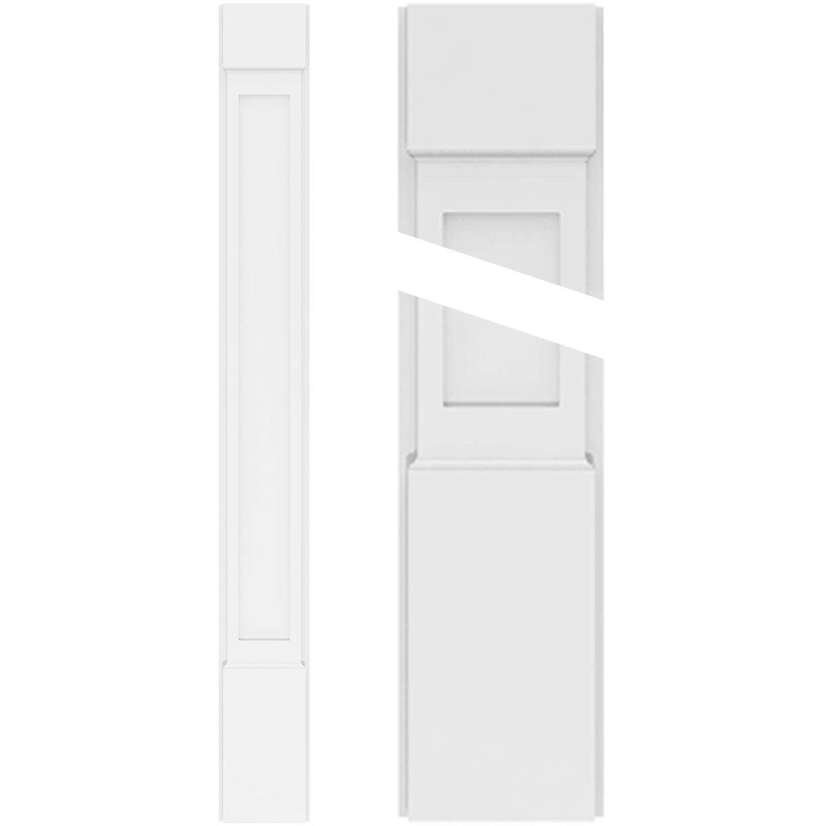 Flat Panel PVC Pilaster with Capital and Base (Pair) D10239