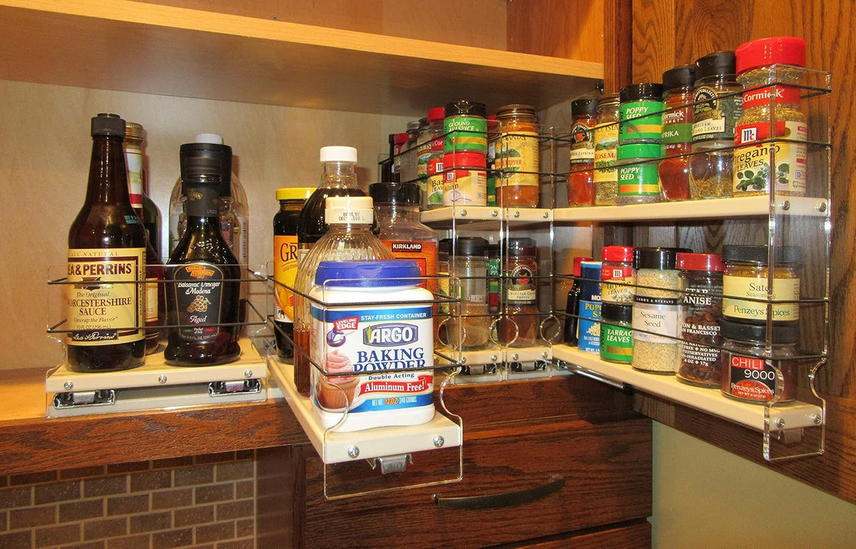 Combo 2 Tier Spice Rack Drawer and Storage Organizer Drawer L791