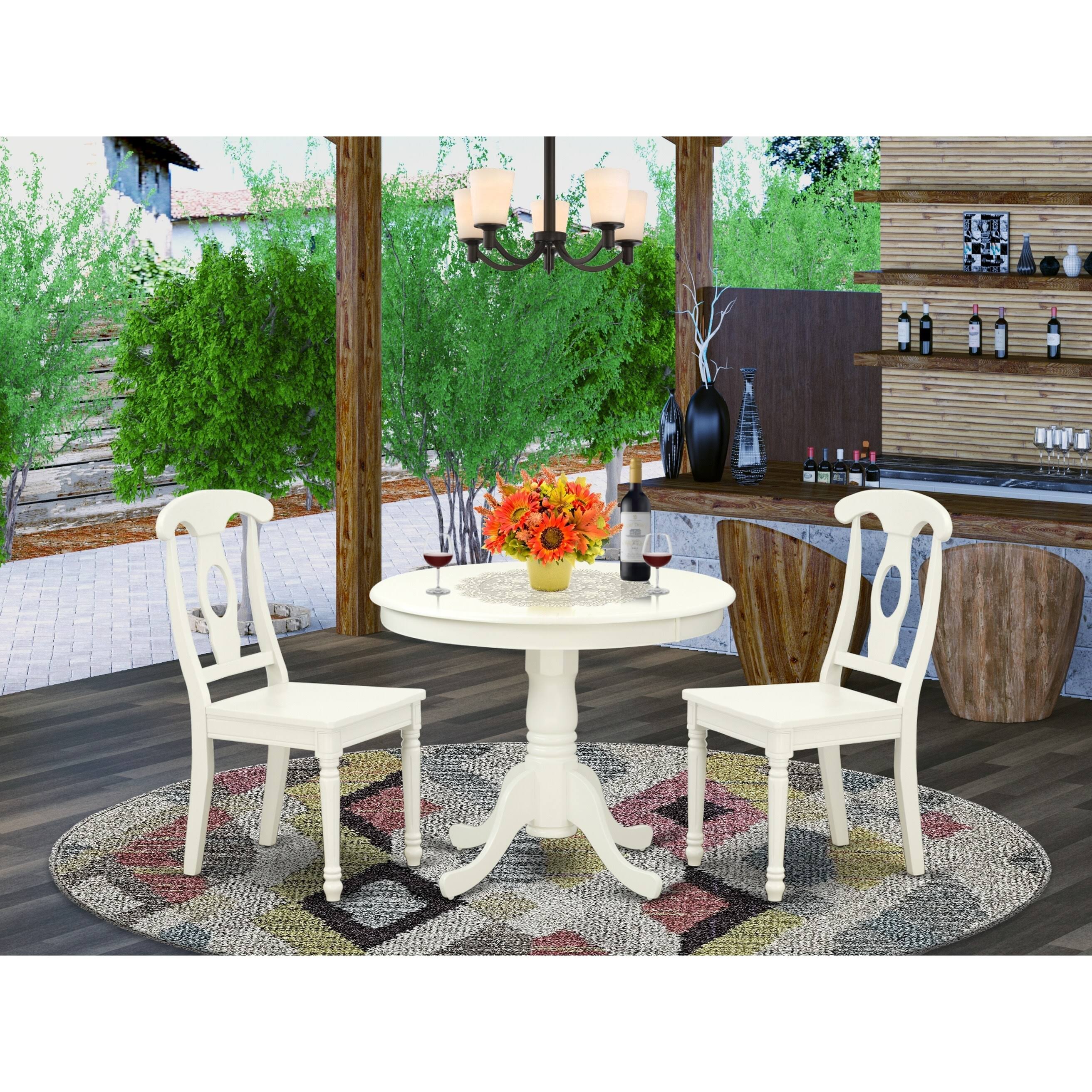 3PC Round Table and 2 Panel Back Chairs K157