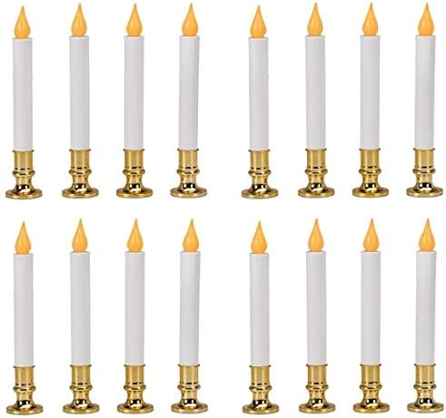 4-Pk Battery-Operated LED Candle, White/Brass, 9-In. L343995