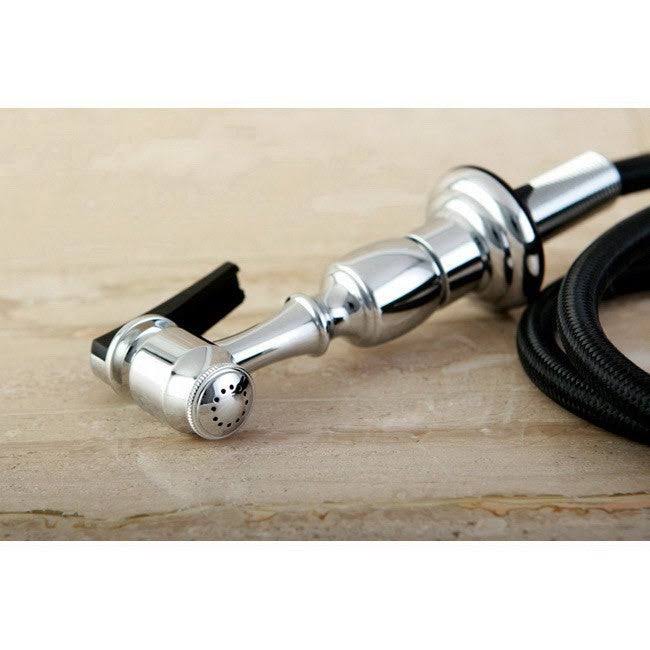 Chrome Double Handle Kitchen Faucet with Brass Sprayer V124
