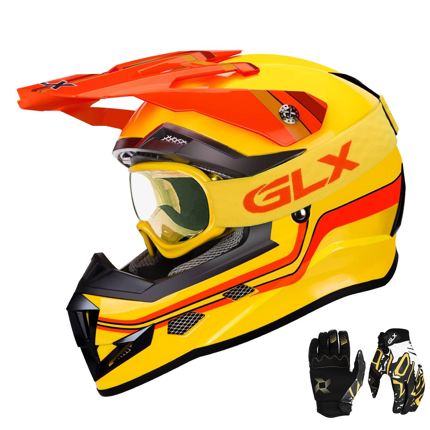 X-Large Kids ATV Dirt Bike Motocross Helmet Combo N997