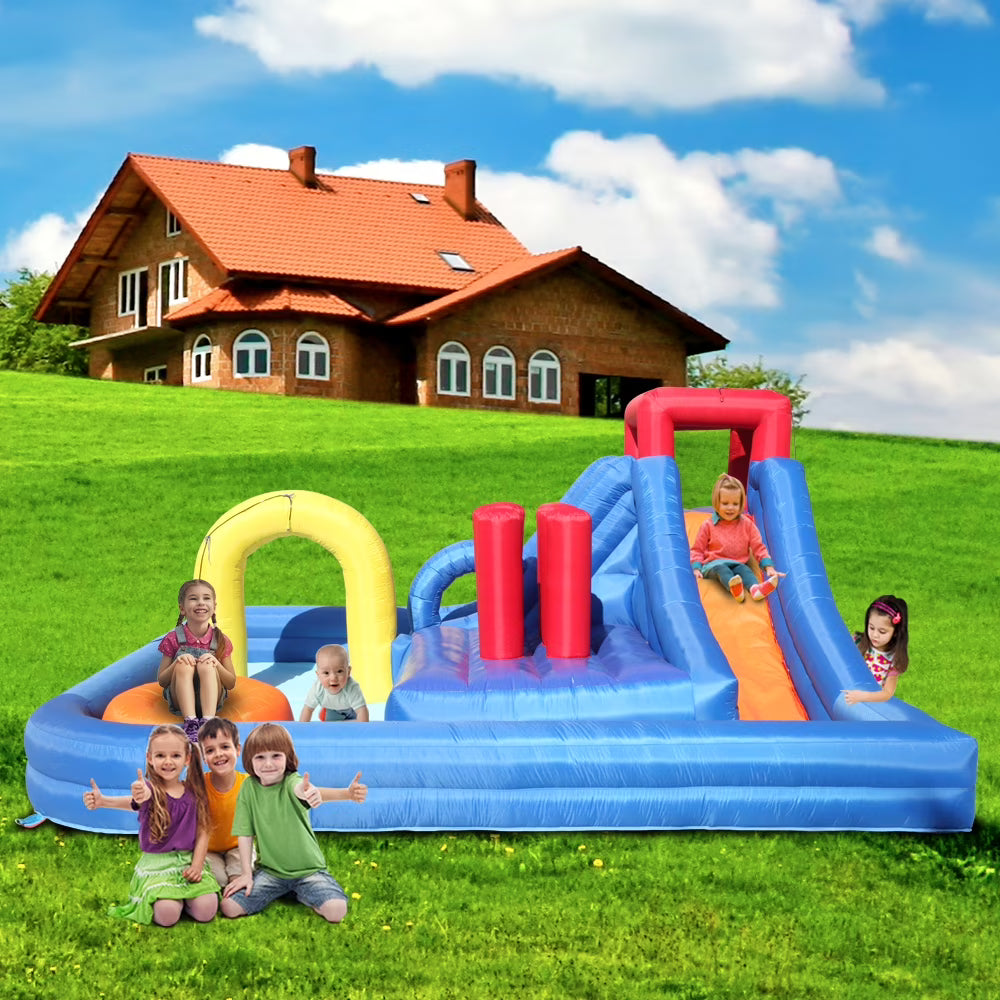 Inflatable Water Slide Bouncy Castle with Pool Area and Climbing Wall W352262