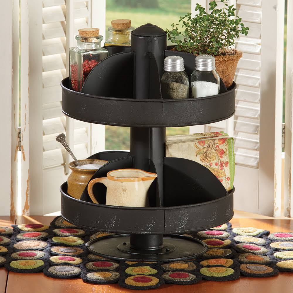 Black 2 Tier Lazy Susan Organizer Z694327