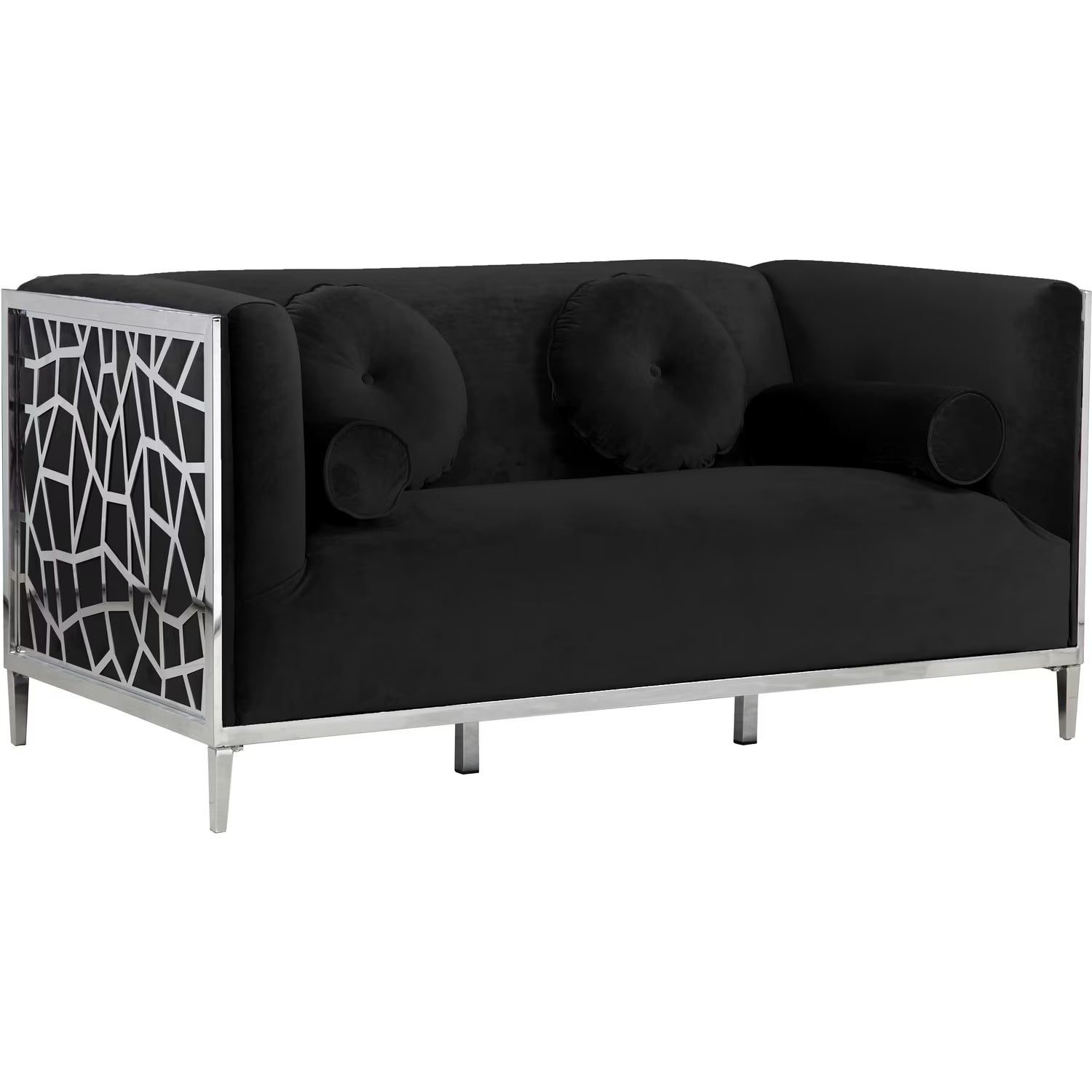 Black Velvet Loveseat C2274
