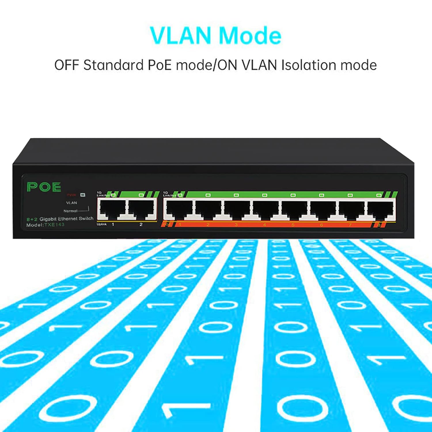 10 Port Gigabit PoE Switch, Unmanaged, Metal, Pack of 2 R670