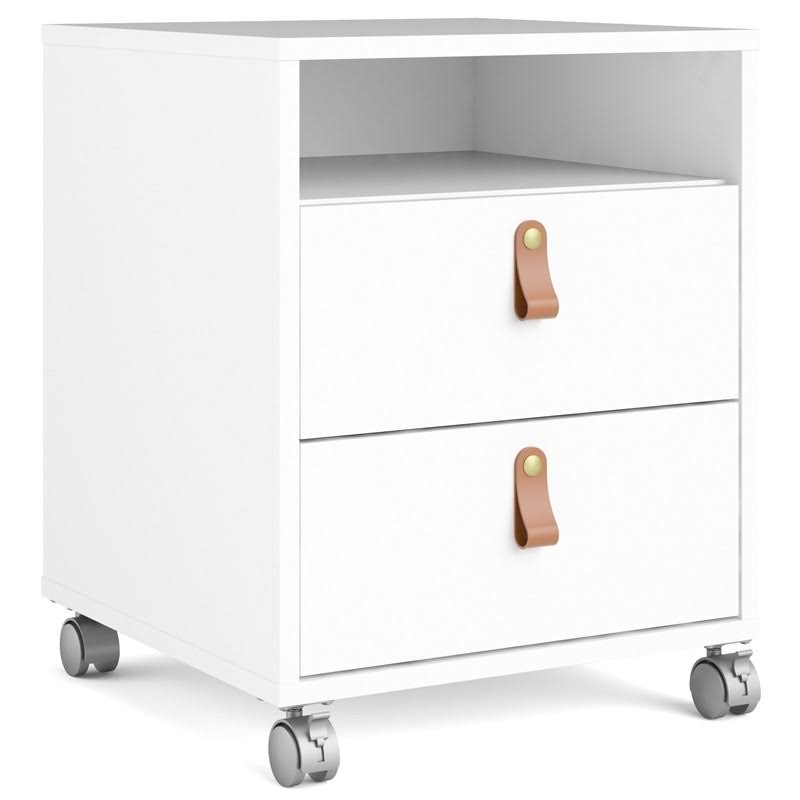 White 2 Drawer Mobile Cabinet P54605