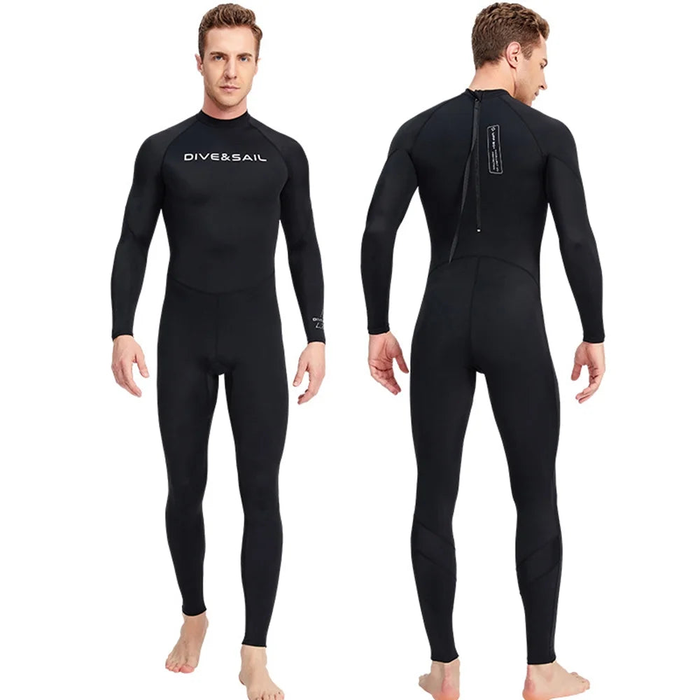 Men One Piece Swimsuit Long Sleeve Surf Suit D890