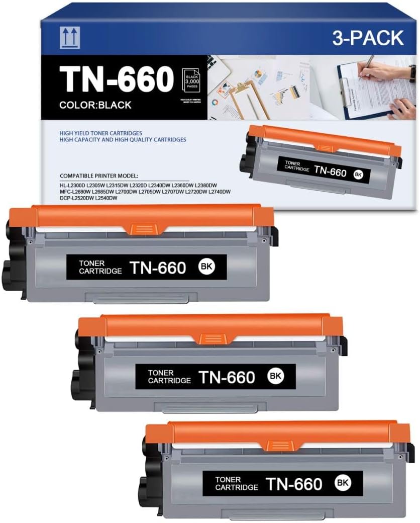 3 Pack TN-660 Toner Cartridge Y15291