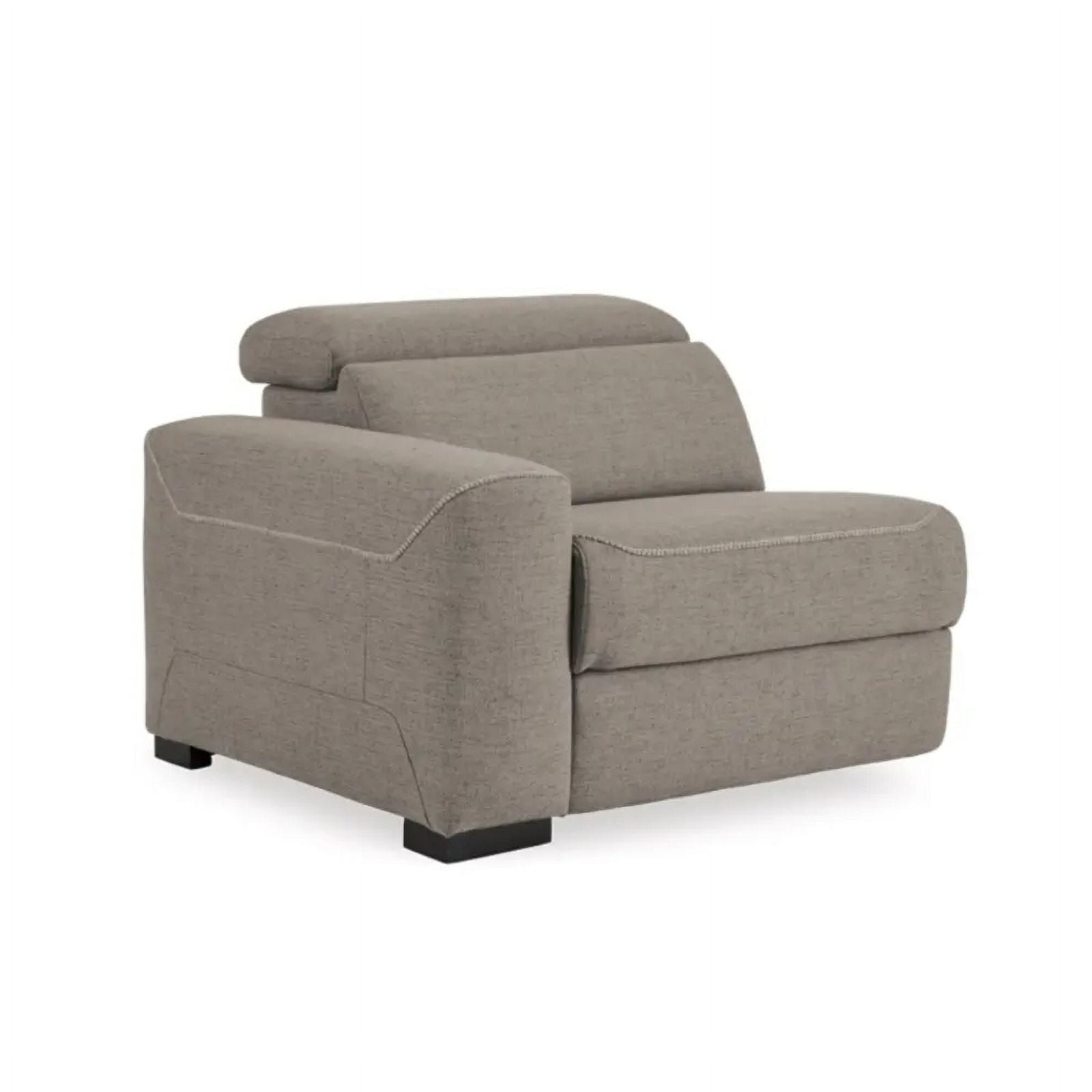 Fabric Upholstered Left Arm Facing Power Recliner Gray T69626