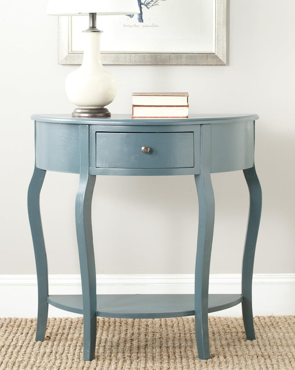 French Grey Demilune Console Table I49346