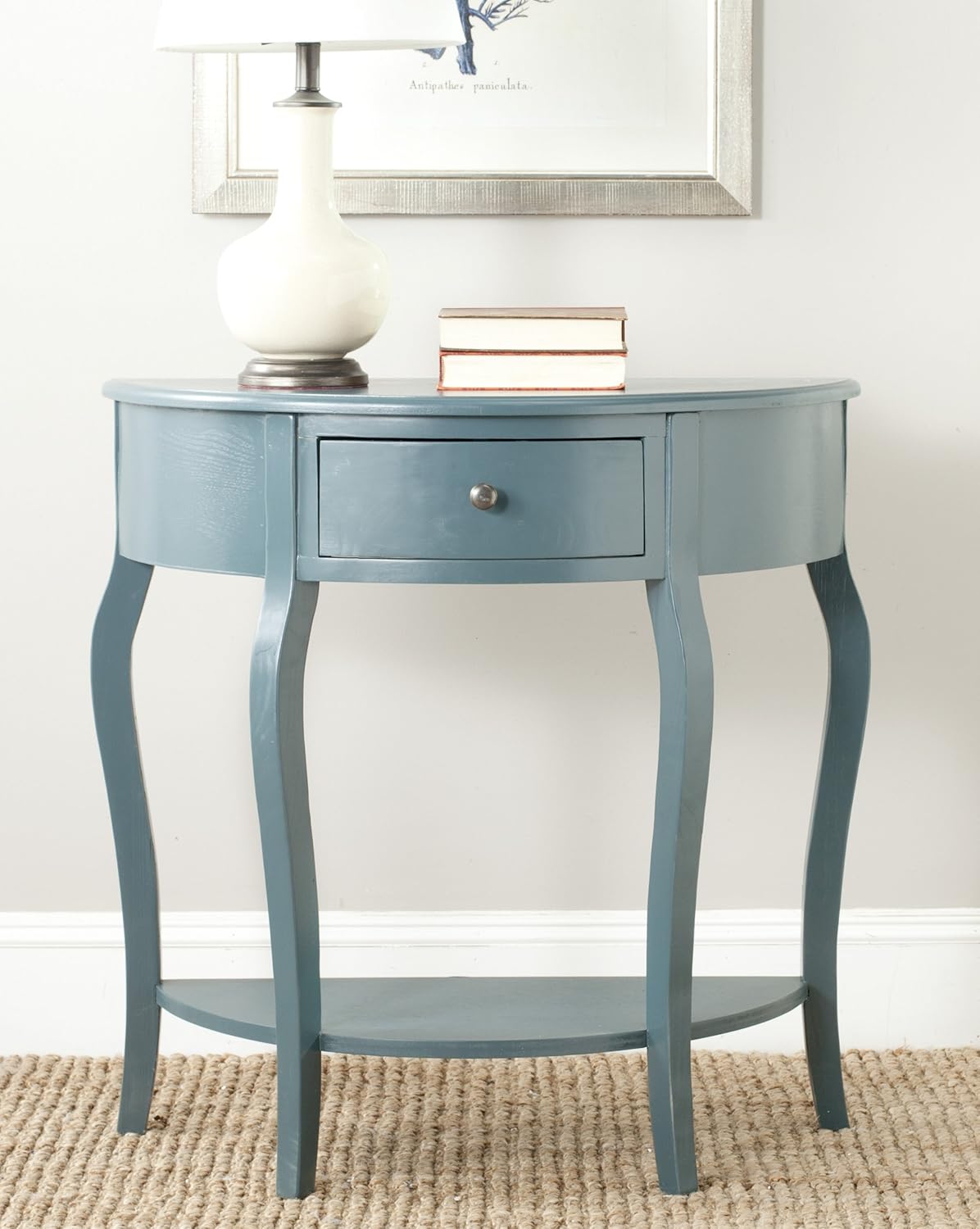 French Grey Demilune Console Table I49346
