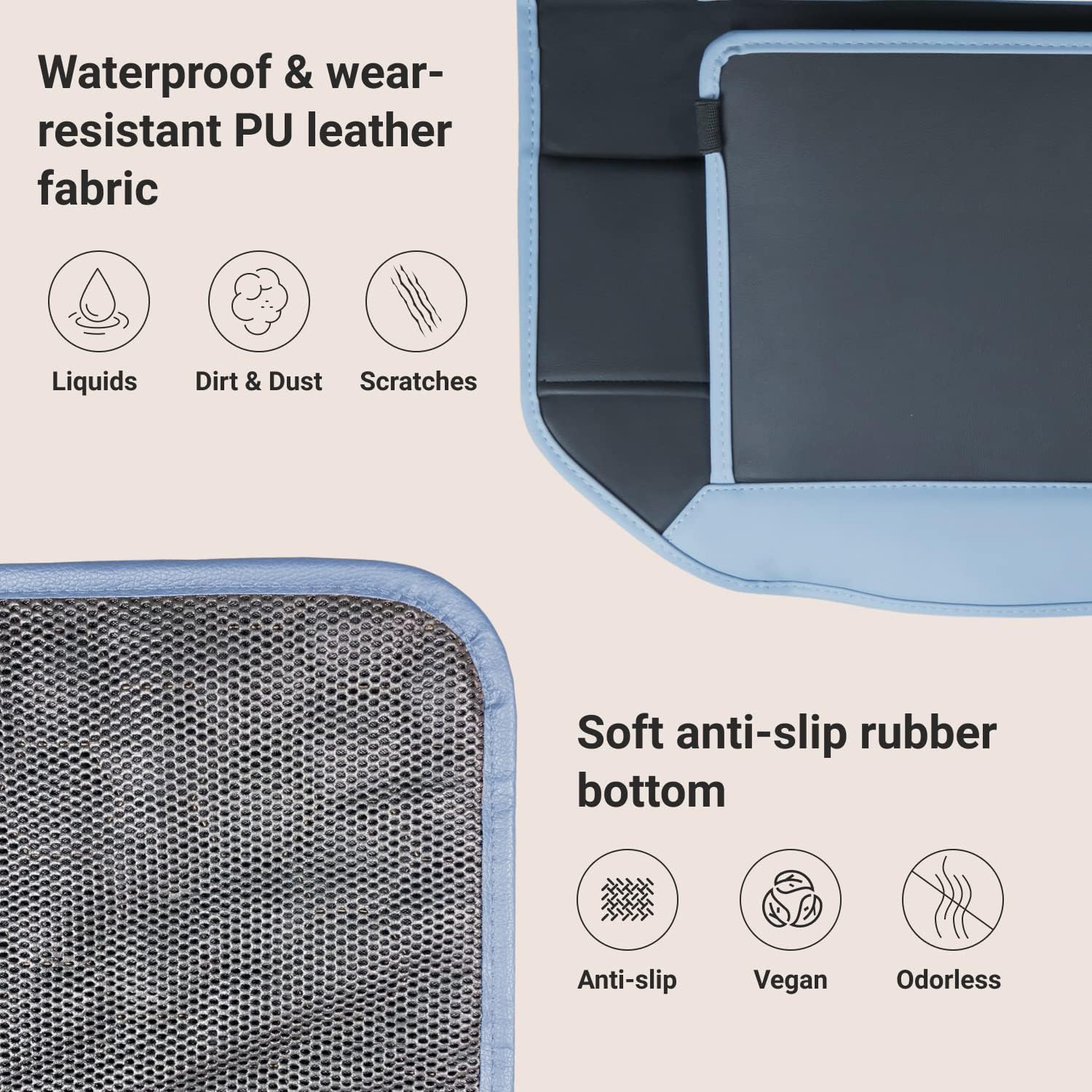 Black Navy Blue Pack of 2 Car Seat Organizer K138935