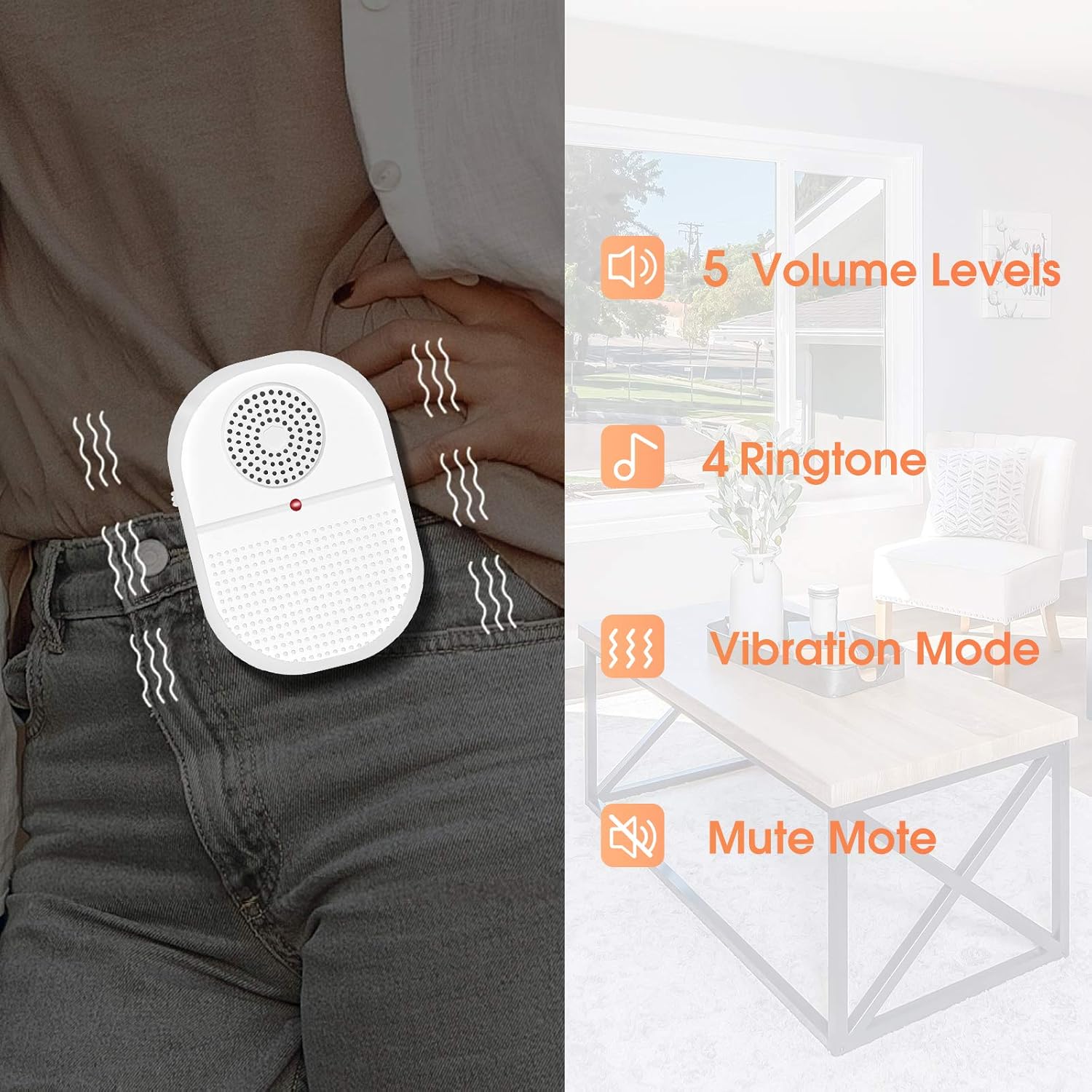Wireless Caregiver Pager Call Bell System Alert Device X968