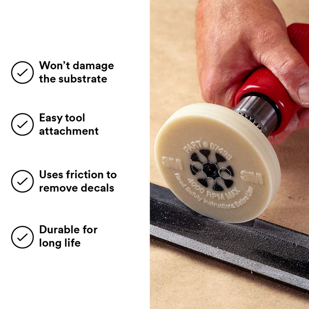Adhesive Remover Eraser Wheel 4” diameter x 5/8” thick 3/8-16 threaded mandrel L96801