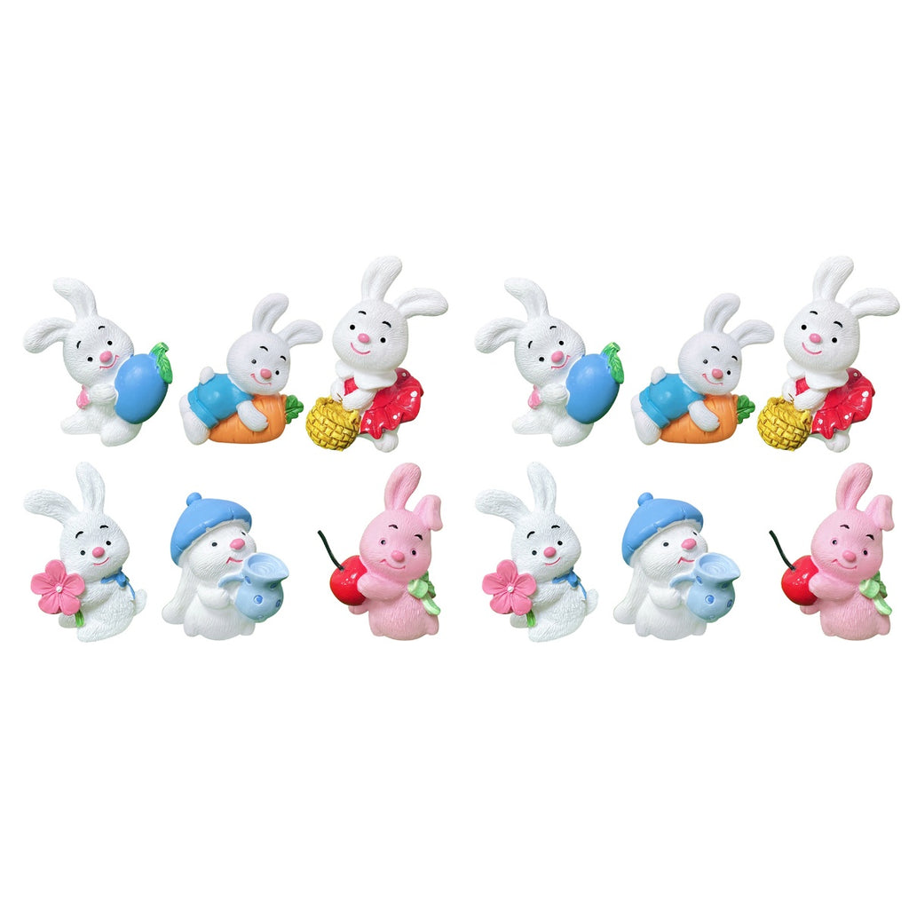 12 Pcs Resin Rabbit Ornament Mini Dollhouse Accessories J893