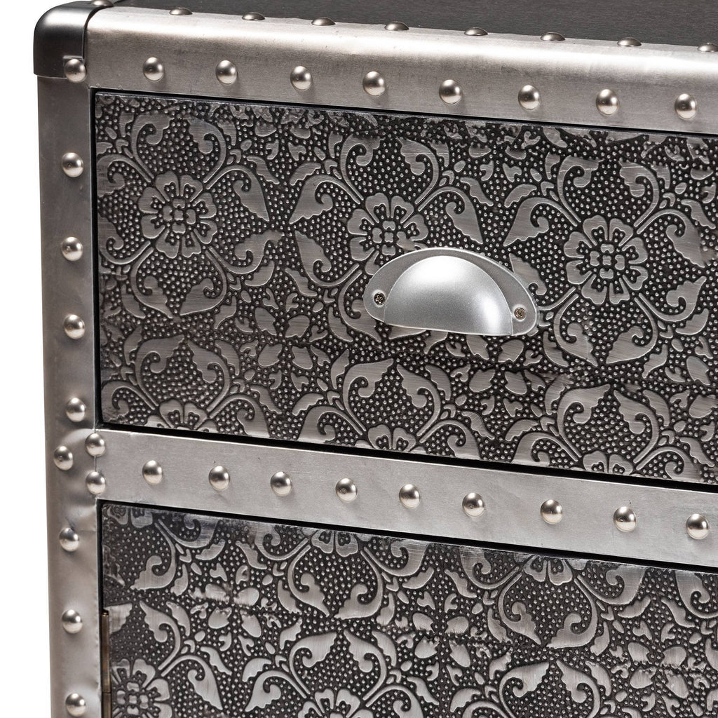 Silver Metal Accent Cabinet F42133