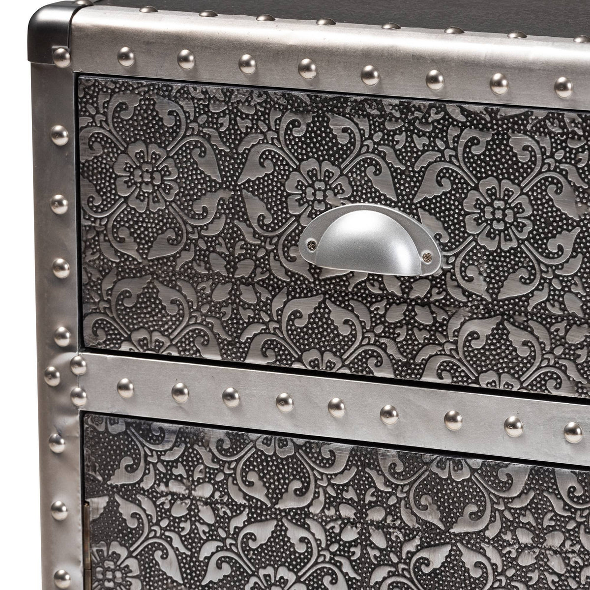Silver Metal Accent Cabinet F42133