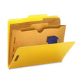 Yellow Pressboard Classification Folders with Pocket-Style F448