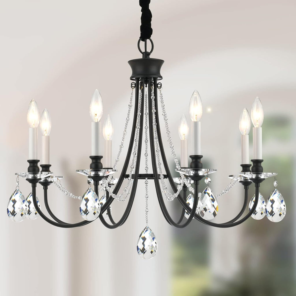 Gold Farmhouse 8 Lights Candle Chandelier E142892