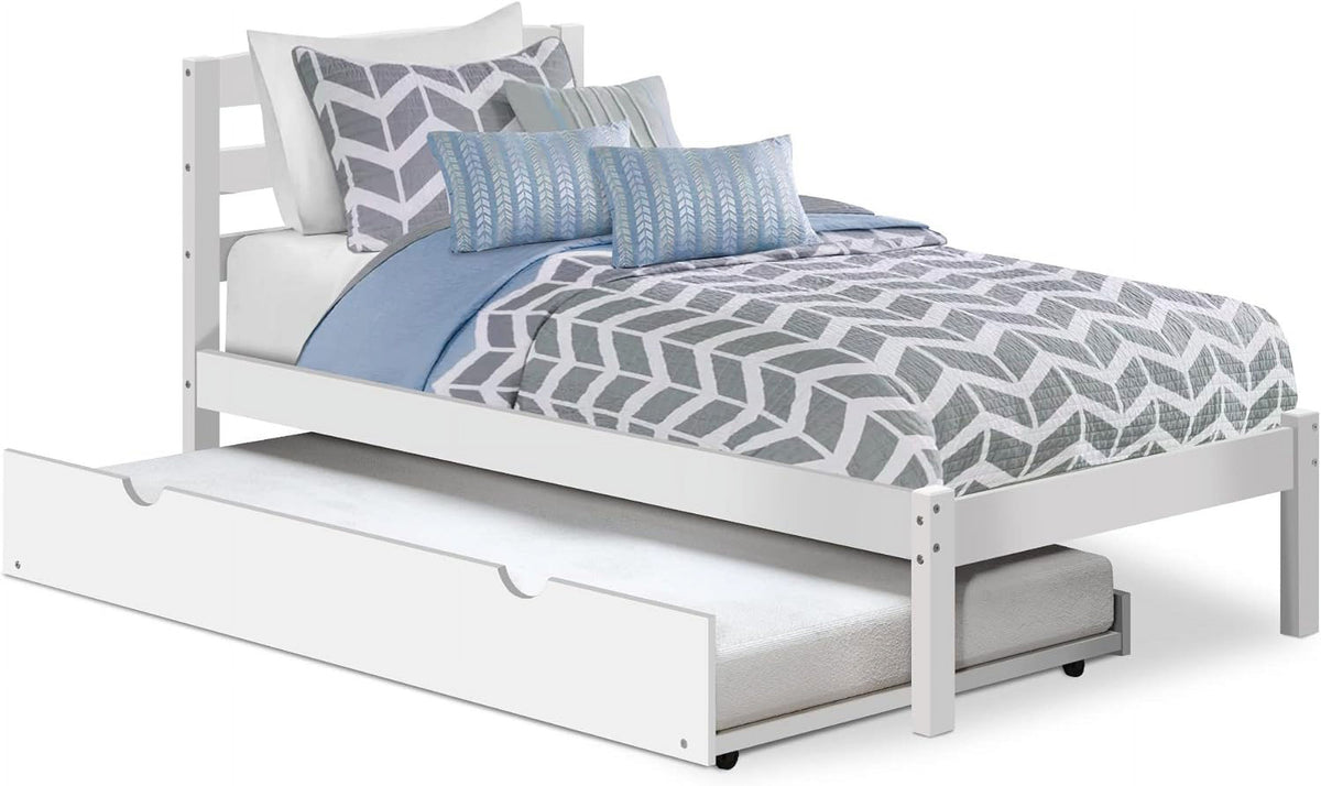 White Pine Wood Trundle Bed D99531