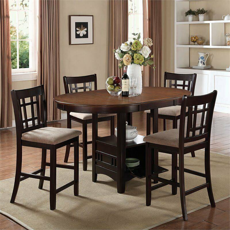 Extendable Counter Height Dining Table in Chestnut C131563