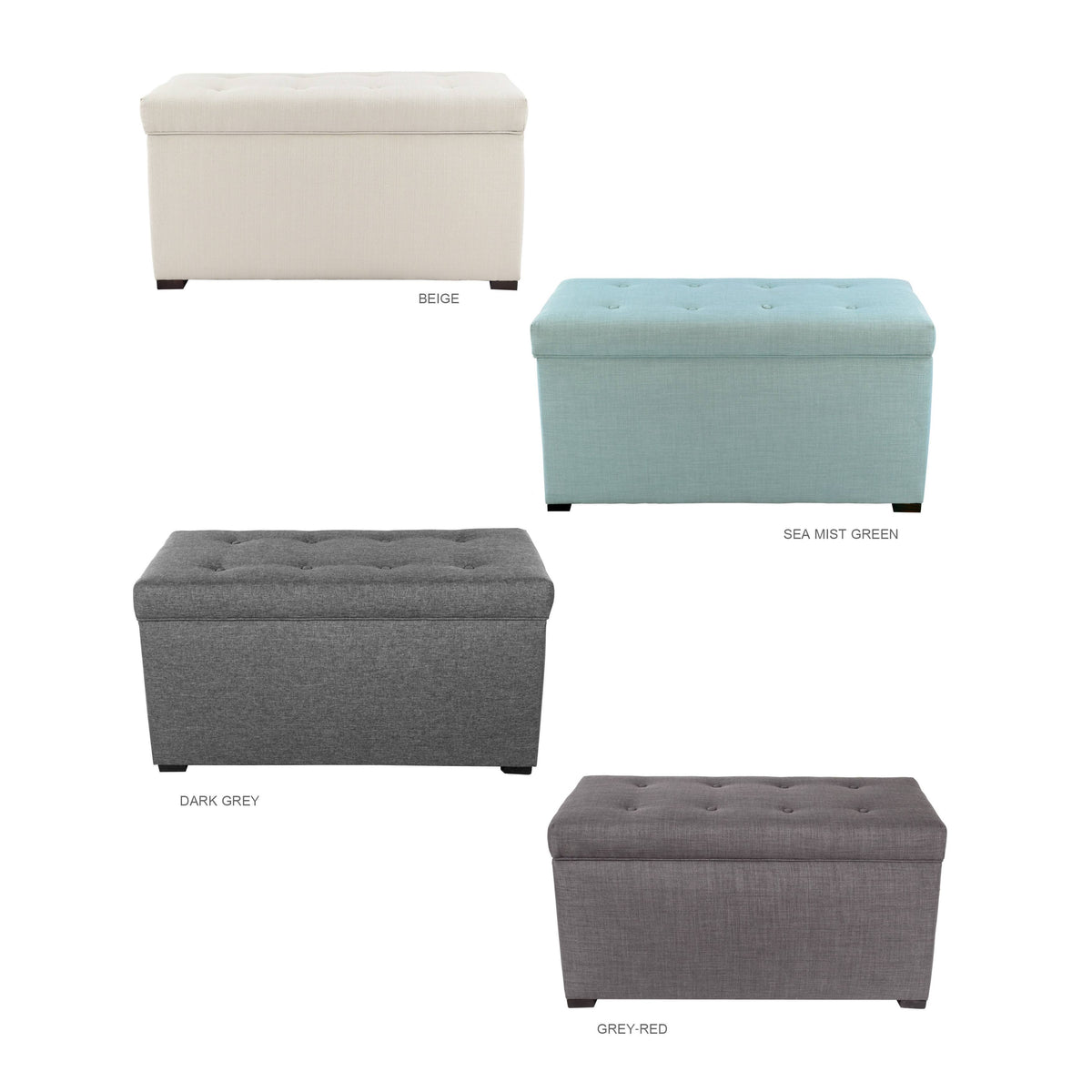 Beige Tufted Storage Bench O72295
