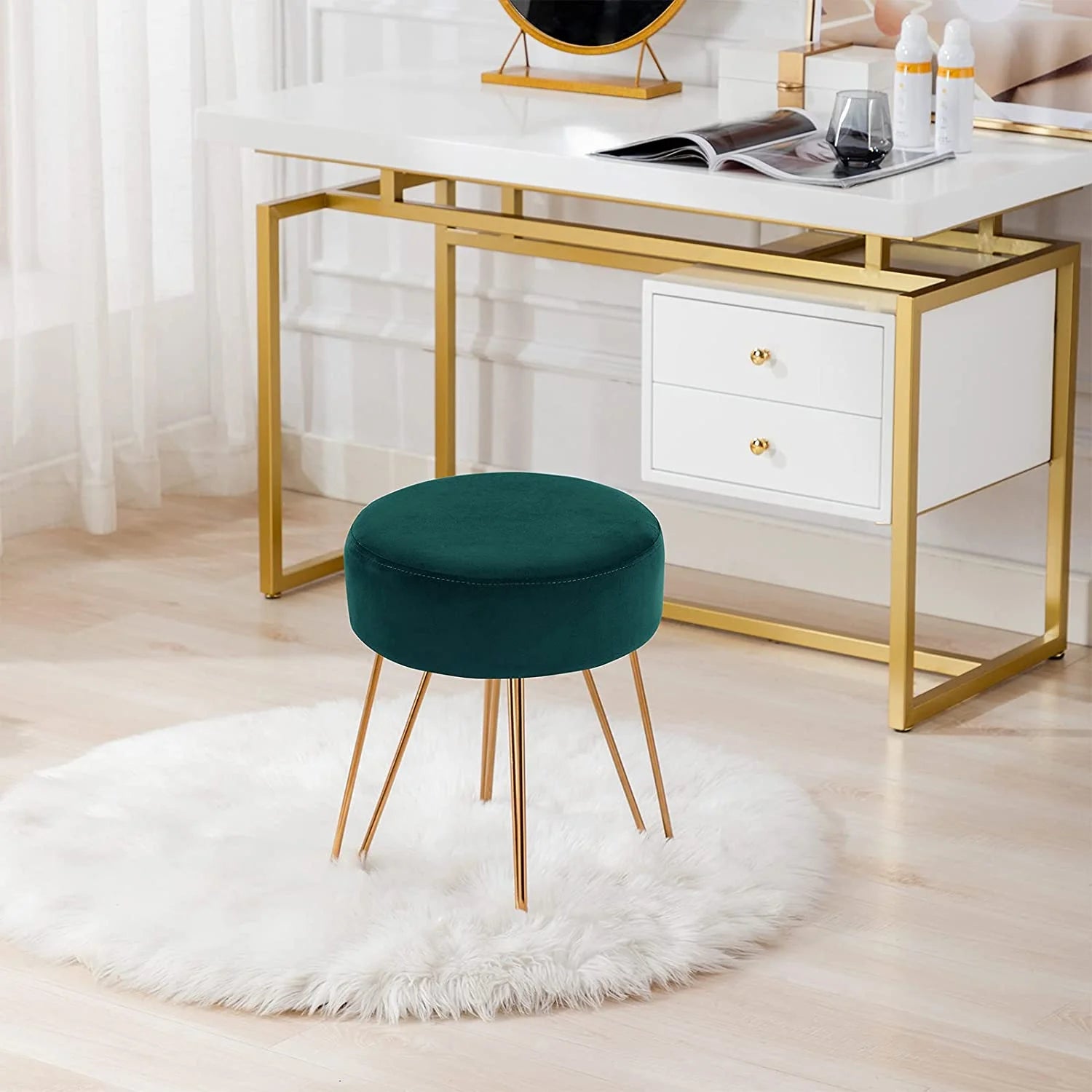 Velvet Ottoman Stool P519421