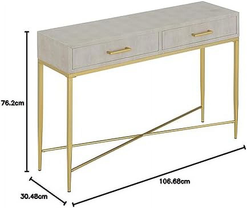 White Scallop Console Table B46156