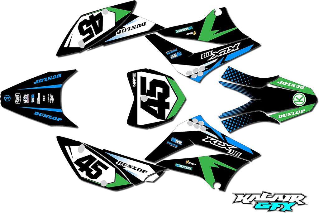 Gray 16 Mil Graphics Kit for Kawasaki KLX 110 L6105