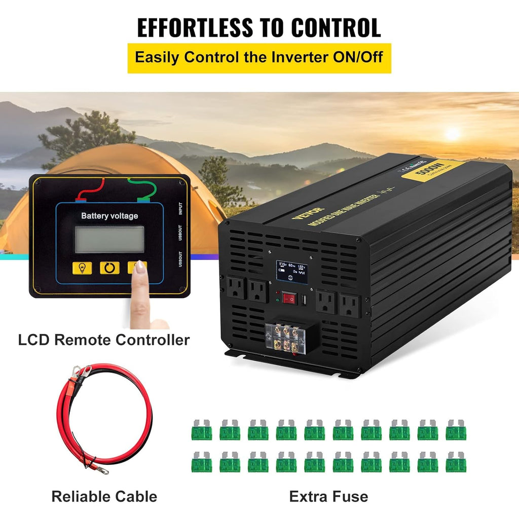 5000W Modified Sine Wave Power Inverter with LCD Remote Controller E791