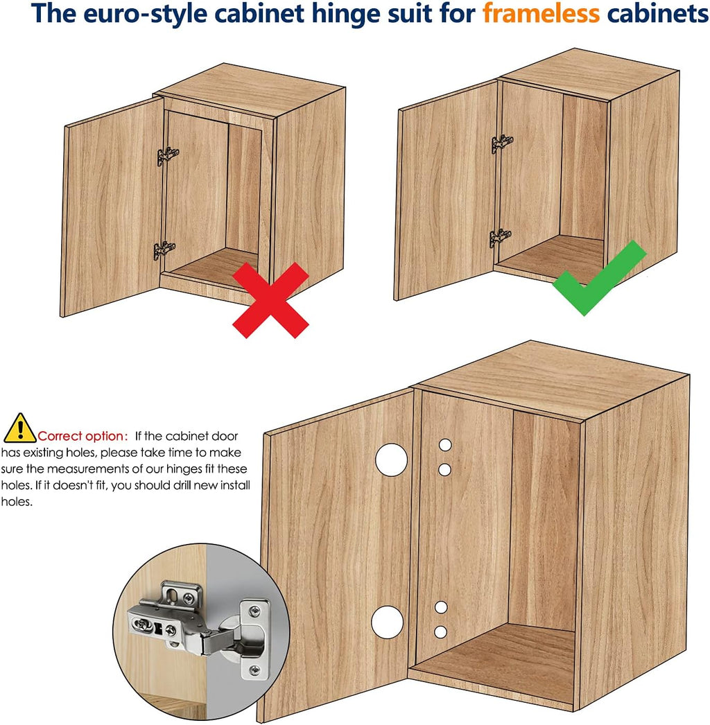 50 Pack 25 Pairs Soft Close Full Overlay Cabinet Door Hinges F431104