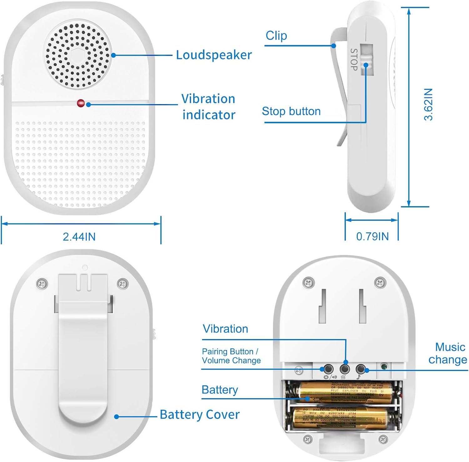 Wireless Caregiver Pager Call Bell System Alert Device X968