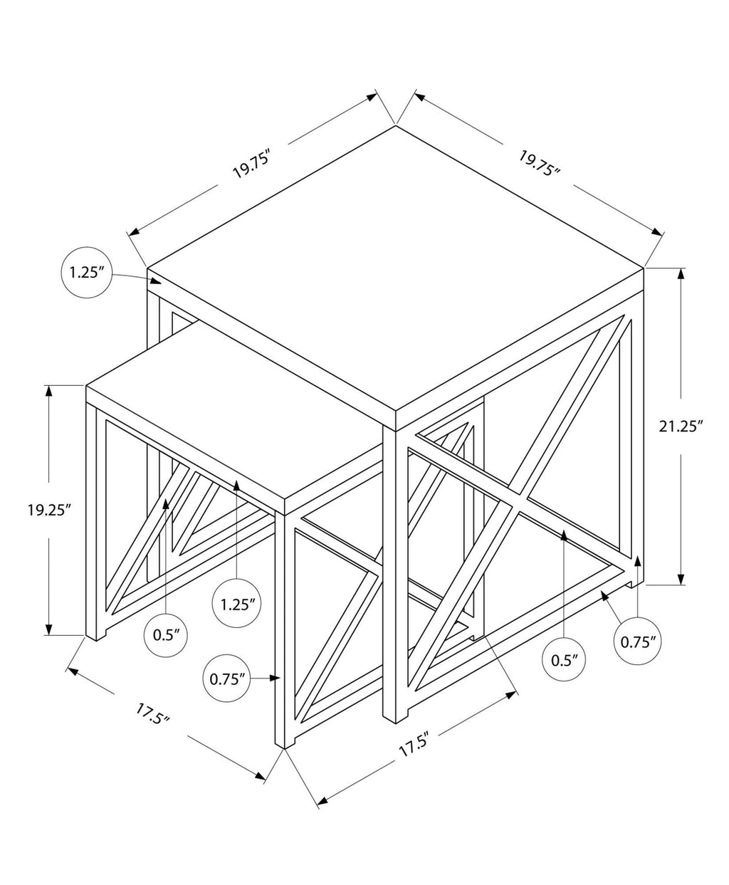 Cappuccino Particle Board Accent Table F62426