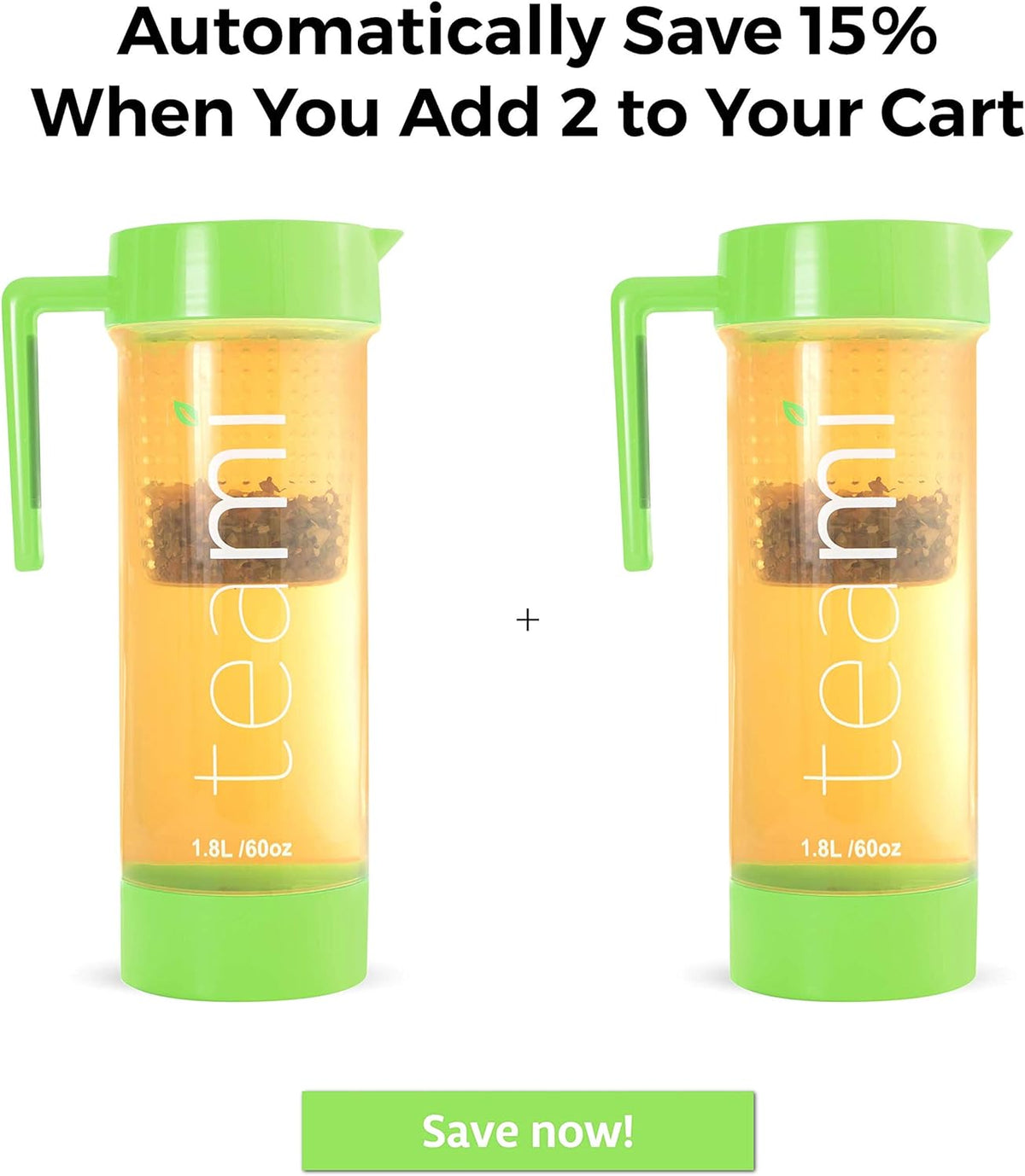 Green 60 Ounces Tea Pitcher With Lid S4655