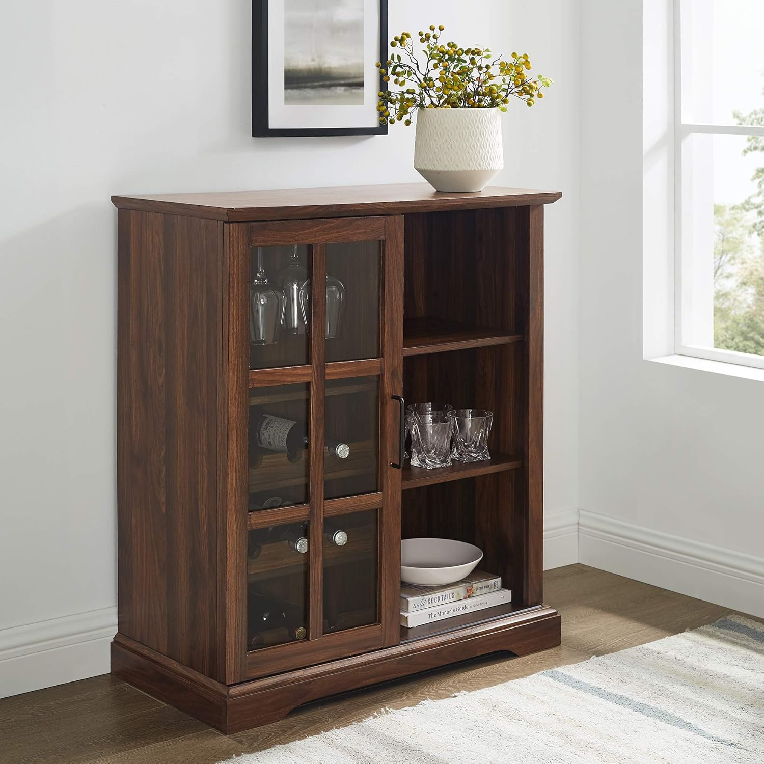White 48 Inch Wood Buffet Sideboard Cabinet J583