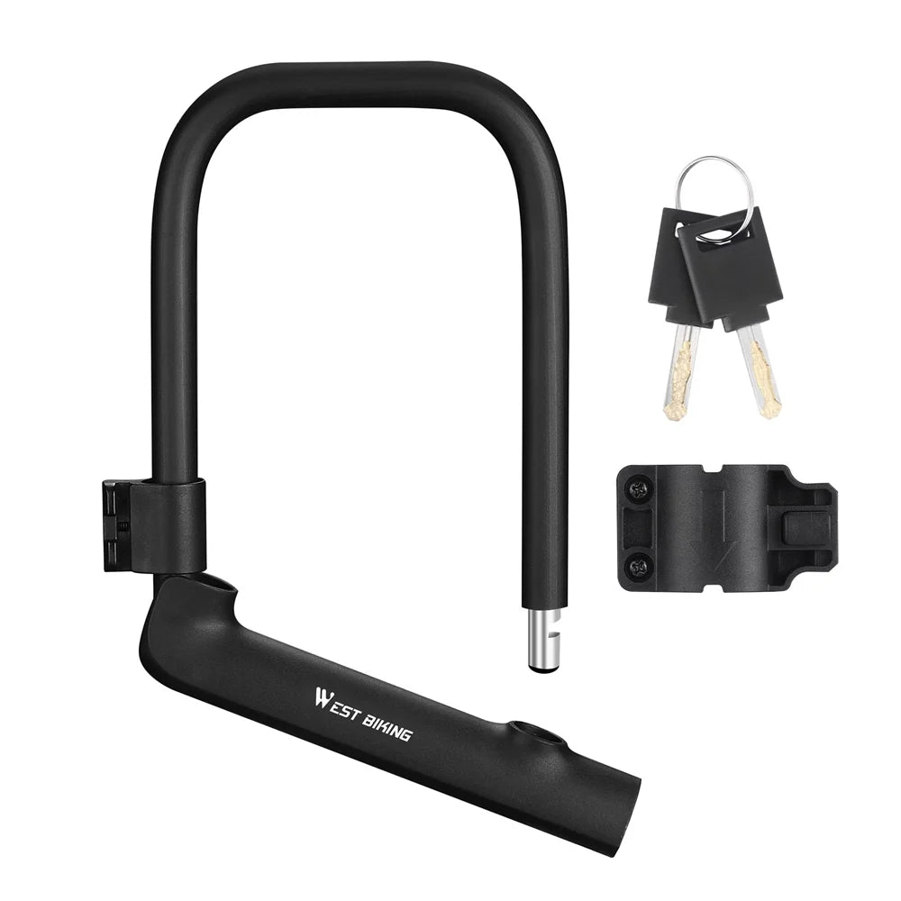 U-Lock Heavy Duty Bike Lock with 2 Keys & Lock Holder W57899